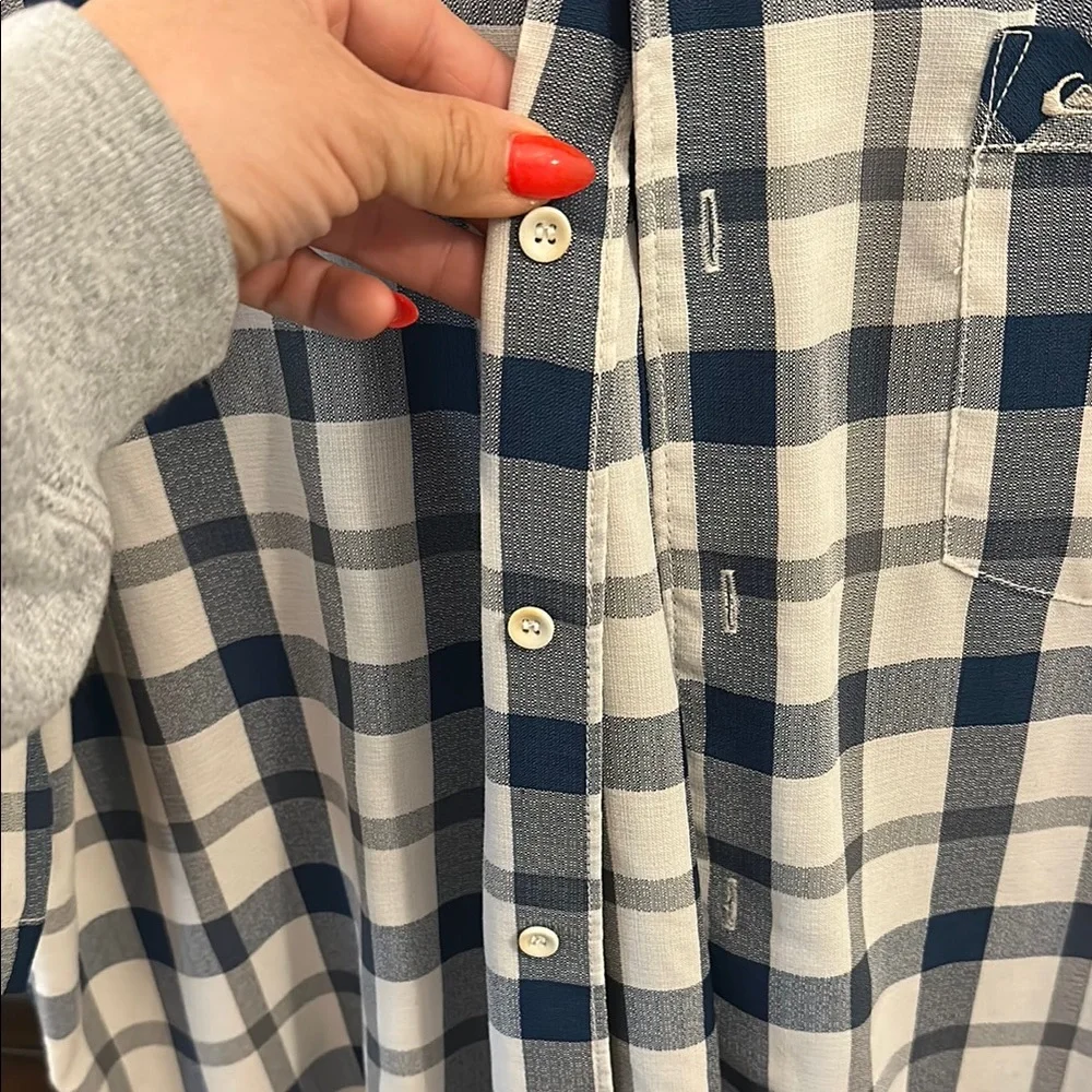 Checkered Blue and White Men's Shirt - Picture 4 of 7